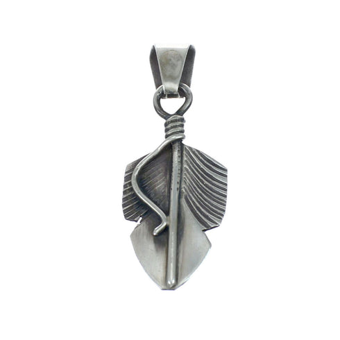 Native American Navajo Authentic Sterling Silver Feather Pendant NN20531